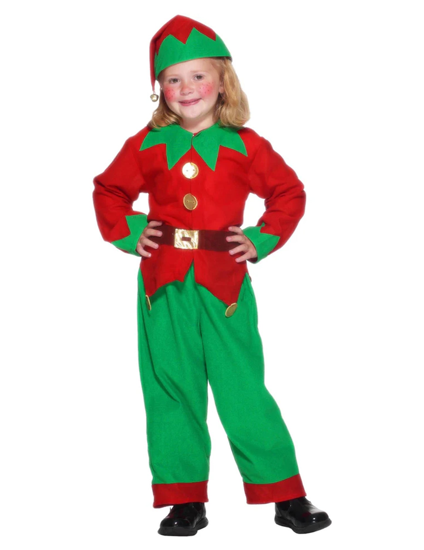 Pogled sprijeda na božićni kostim vilenjaka za dječaka