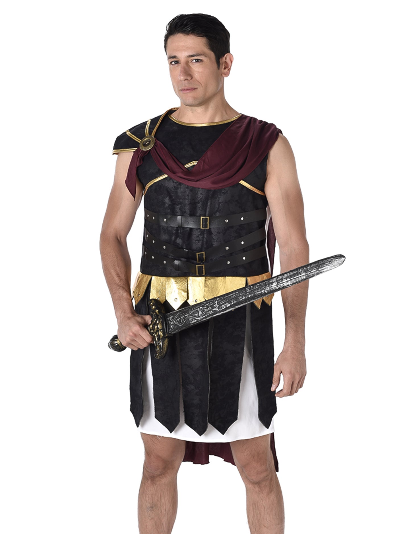 Crni i zlatni rimski i zlatni gladijator kostim