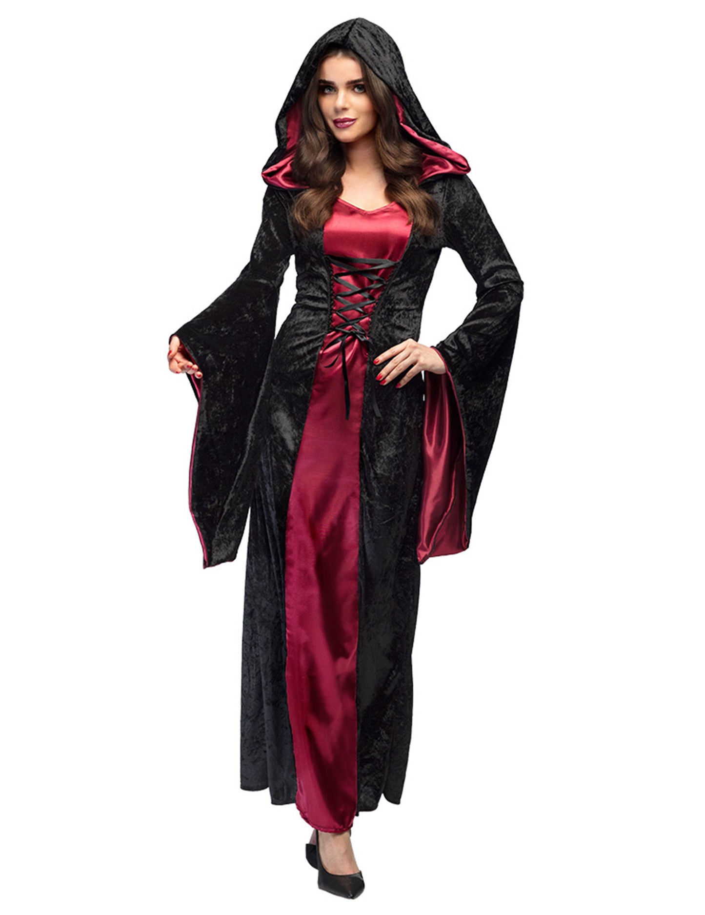 Crvena i crna ženska crvena kapuljača