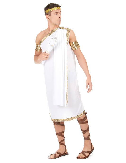 Vue de profil du déguisement grec pour homme
