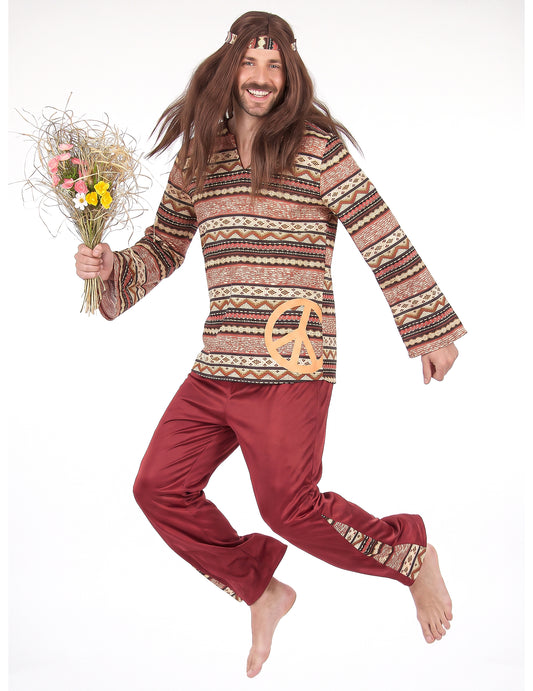 Hippie Bordeaux muški kostim