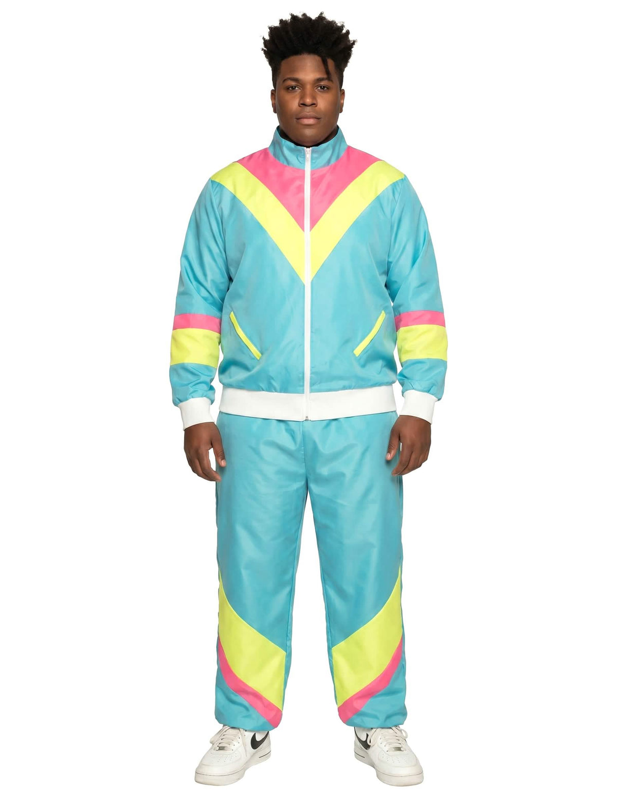 Muški neon plavi retro kostim za jogging