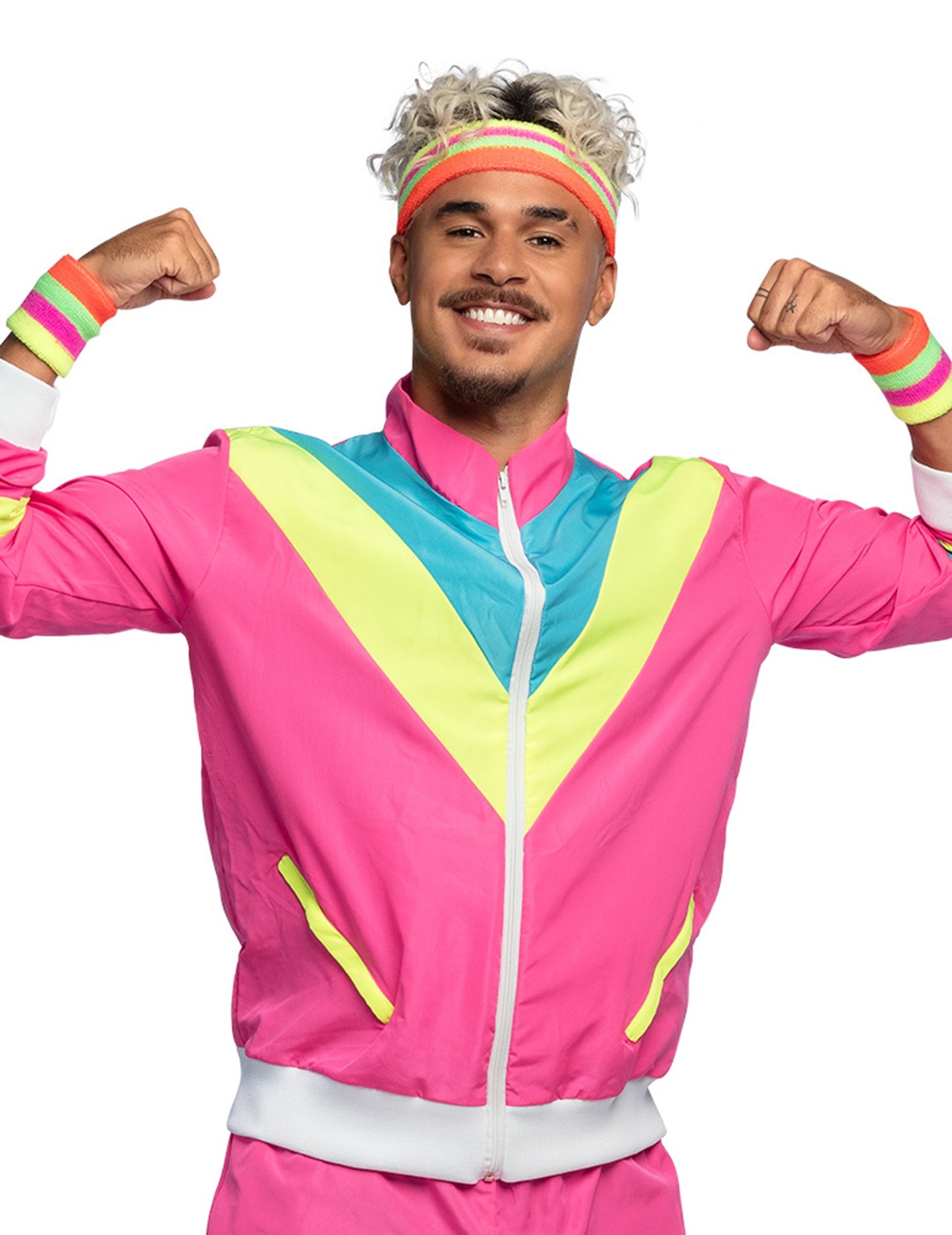 Muški neon ružičasti retro kostim za jogging