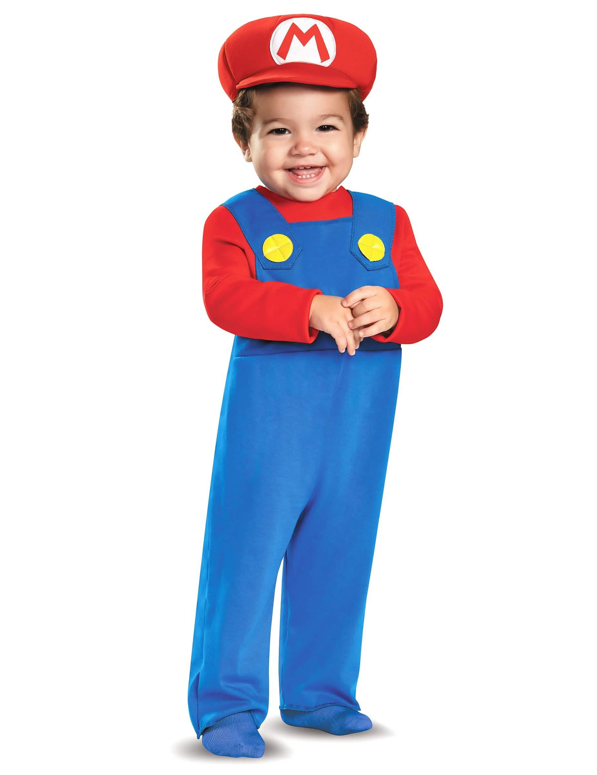 Kostim Mario za bebu plava i crvena s kapom