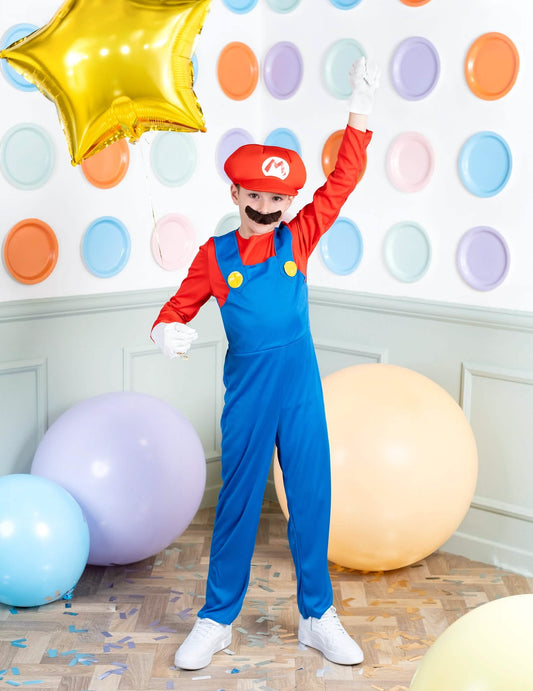 Vue d'ensemble du déguisement Mario pour enfant