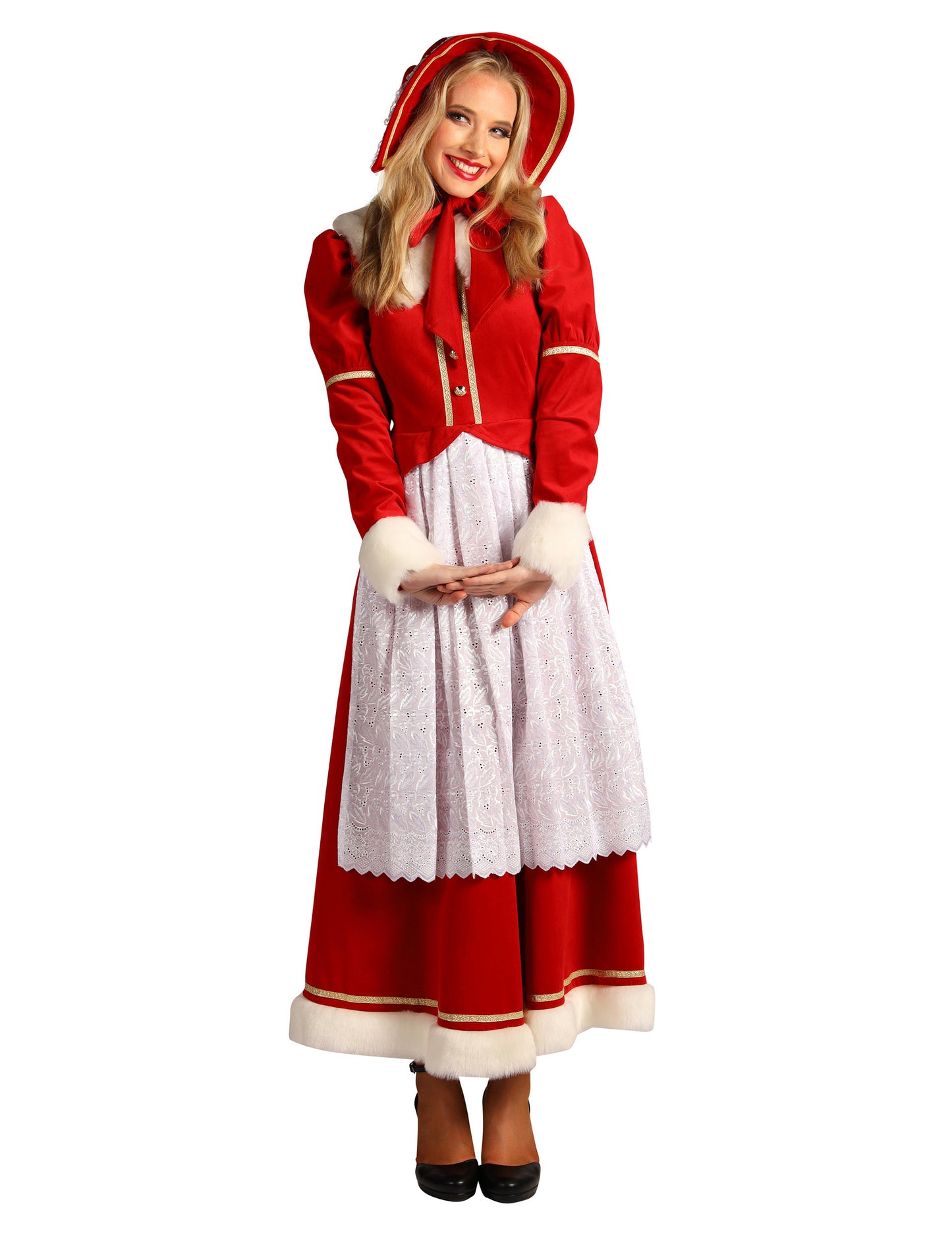 Tradicionalni kostim gospođe Mraz za žene s pregačom