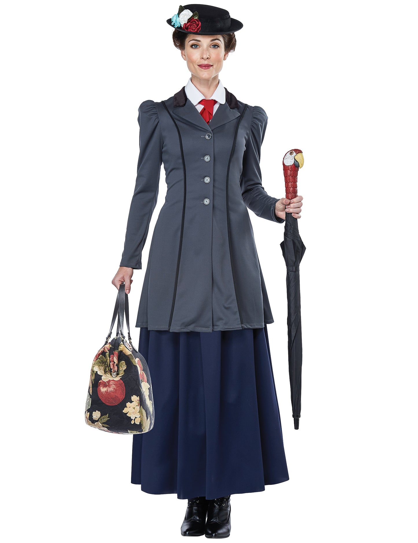 Accessoires avec parapluie et sac du déguisement de nourrice anglaise pour femme