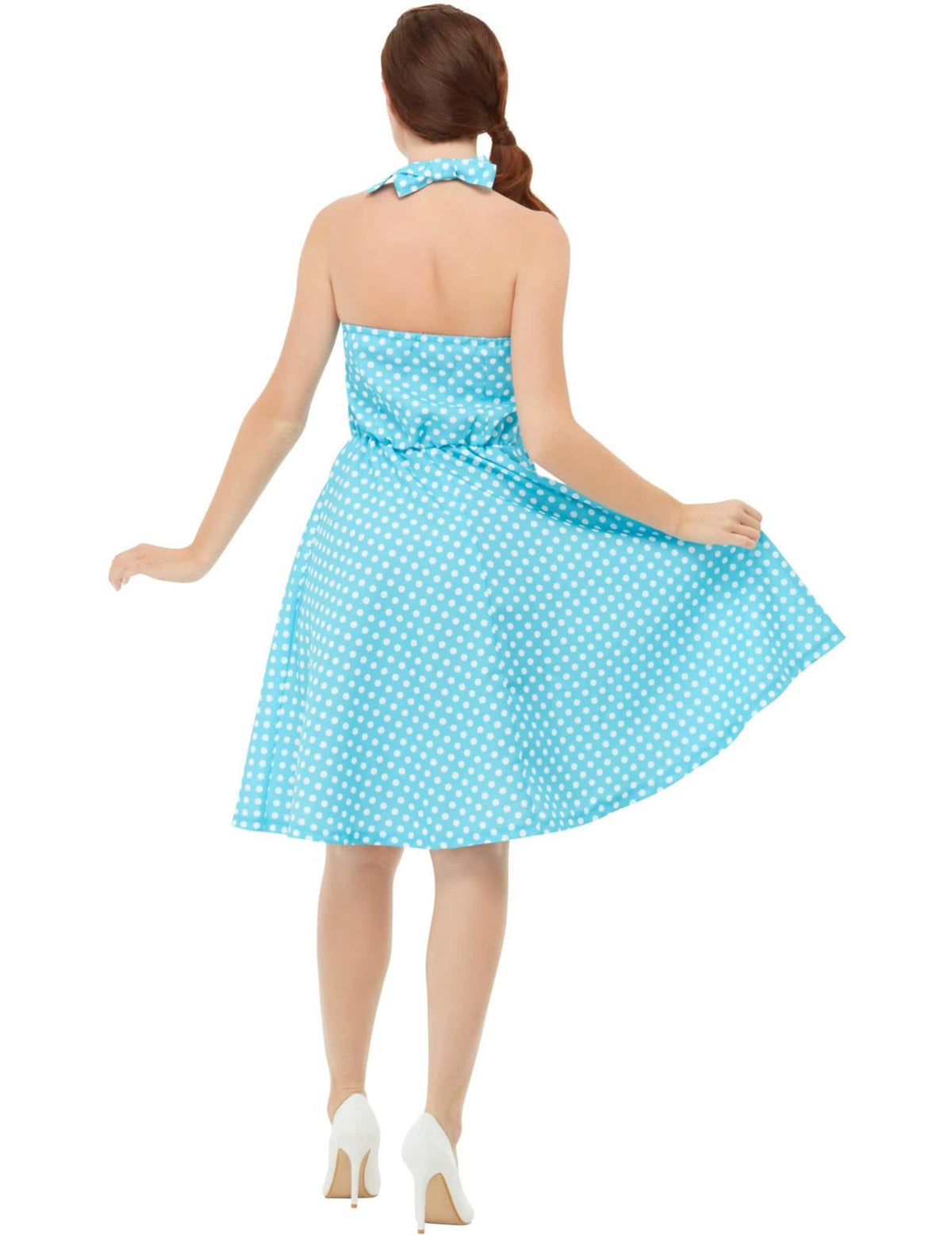 Stražnji pogled na retro pin-up kostim za ženu