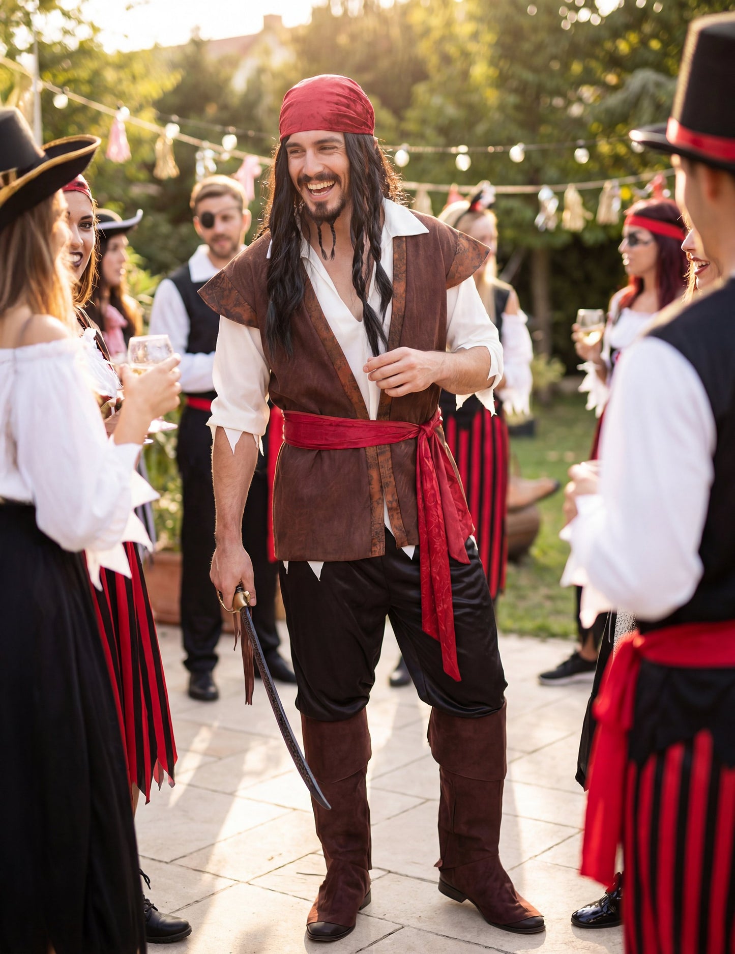 Prikaz u situaciji tijekom zabave dizajna pirata za muškarce