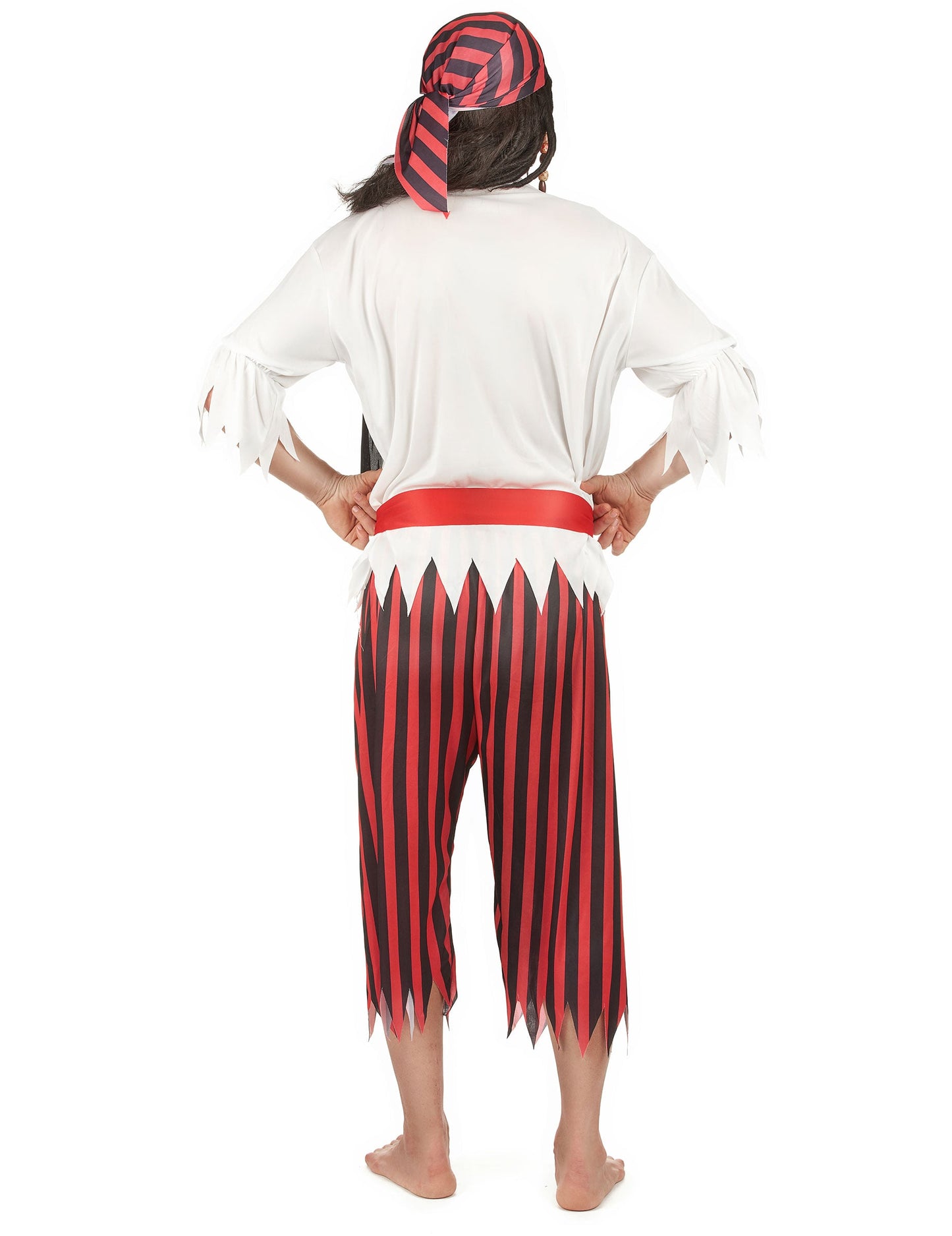 Vue de dos du déguisement pirate corsaire pour homme