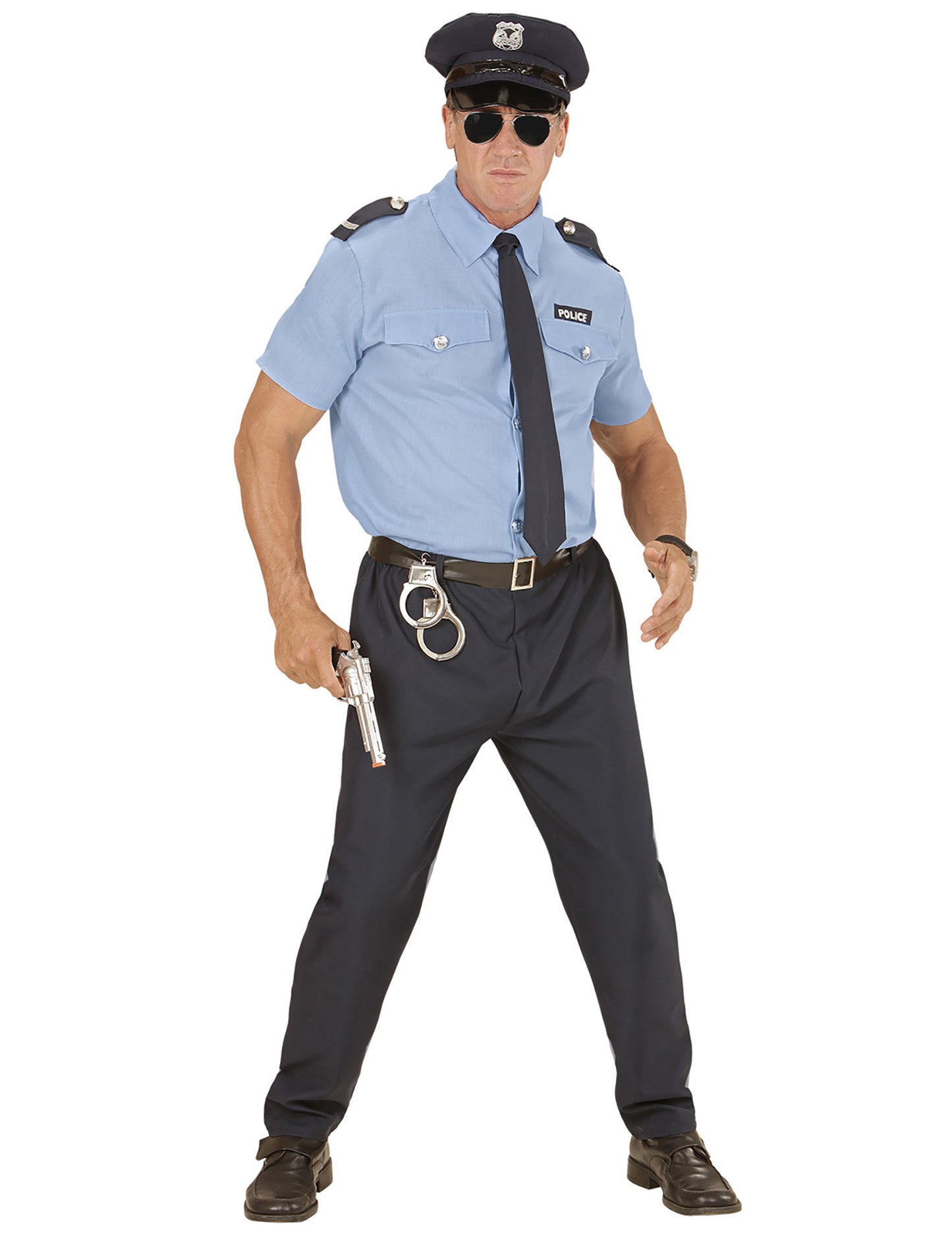Veliki plavi policijski kostim veličine odraslih