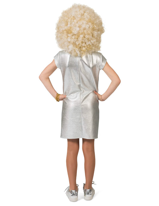 Vue de dos du déguisement robe disco pour fille