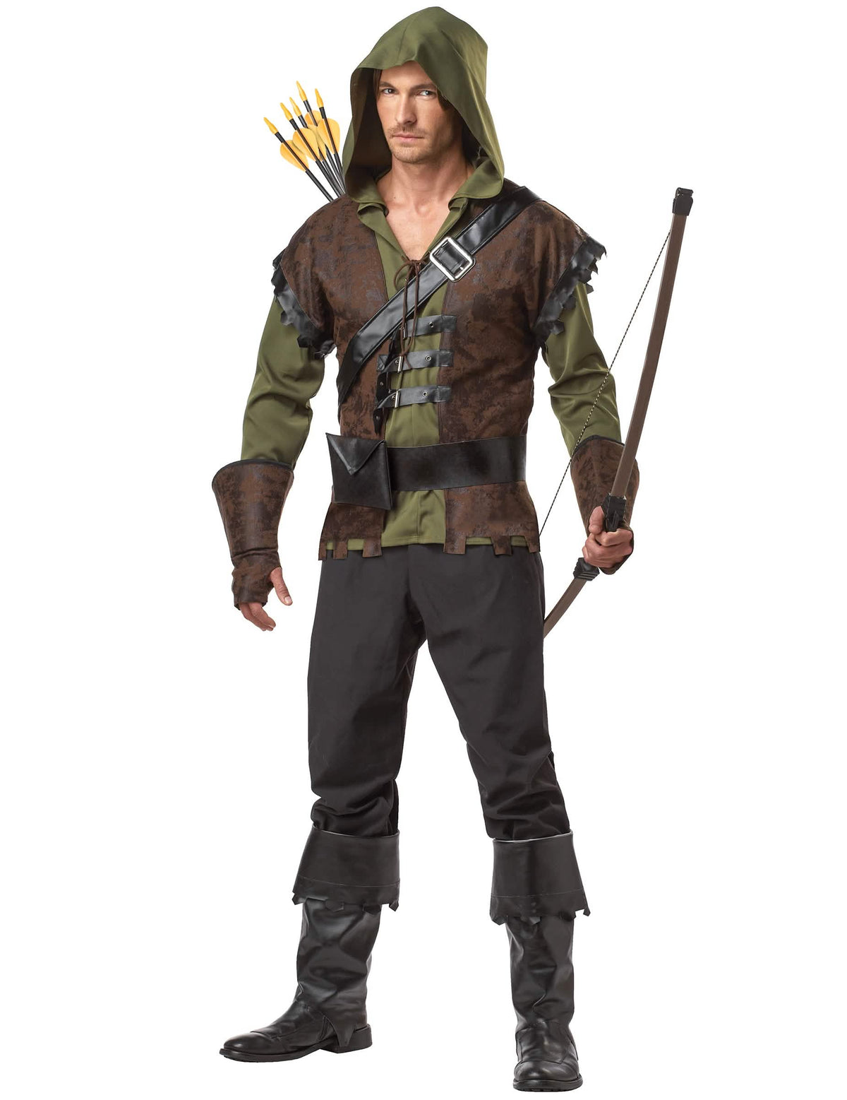 Kostim Robin Hood za muškarac zelena i smeđa s kapuljačom