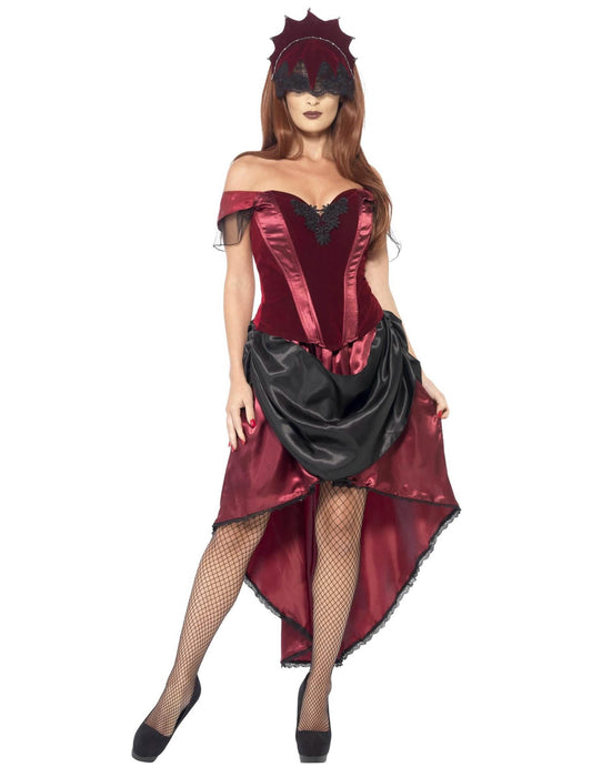 Vue d'ensemble du déguisement séductrice vénitienne pour femme