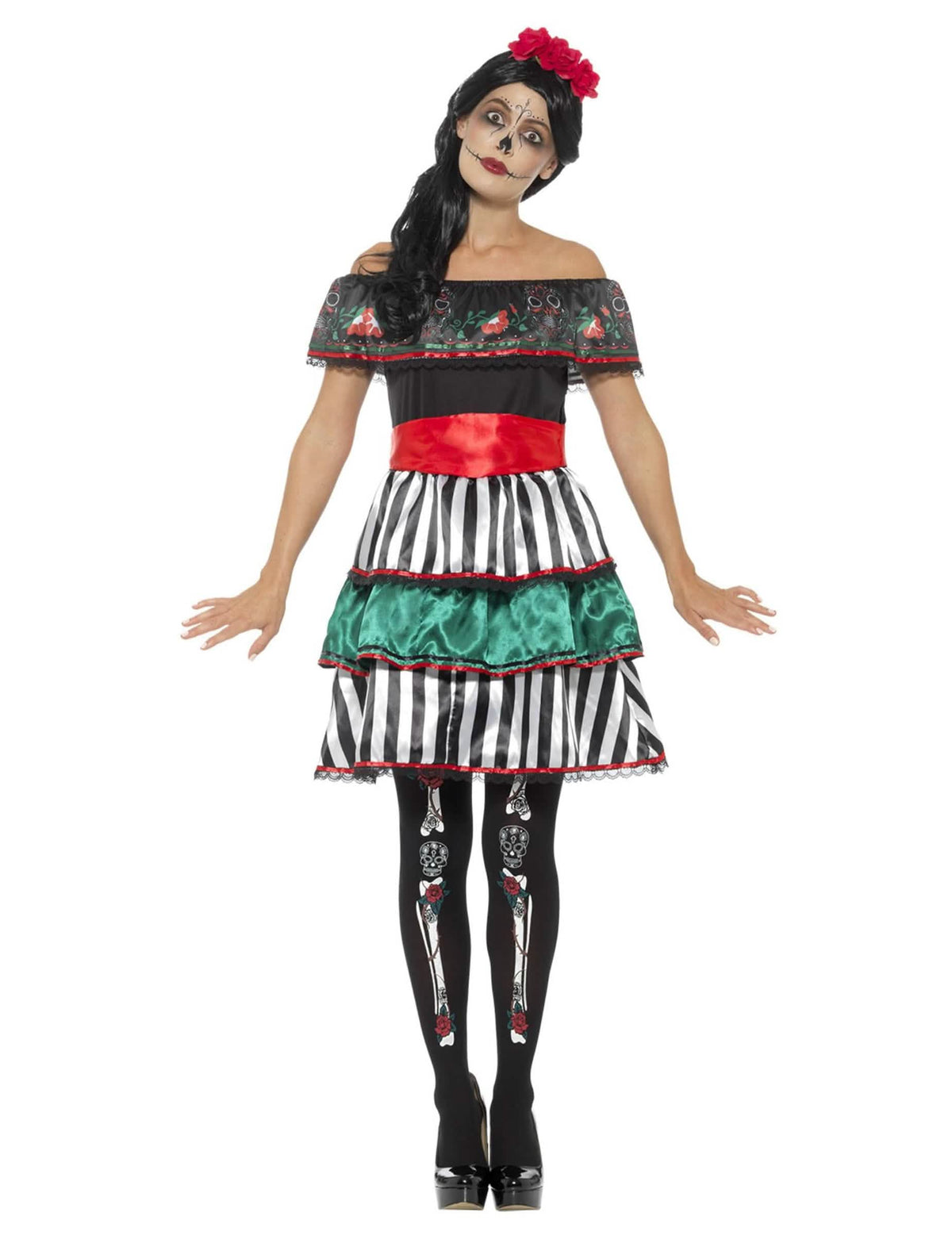 Prednji pogled na kostim Señora Dia de los Muertos