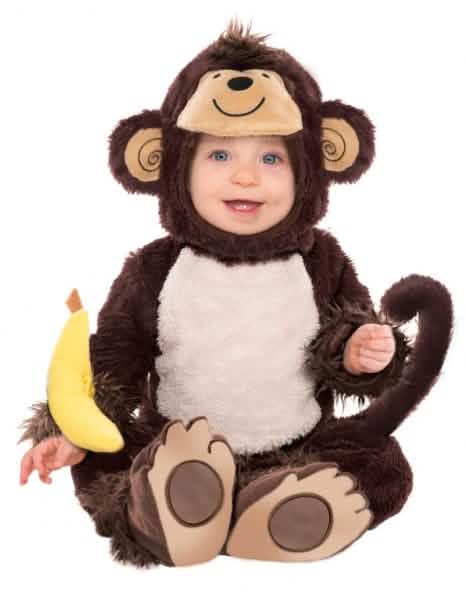 Kostim majmuni s bananinom zvečkom za dijete smeđa i bež