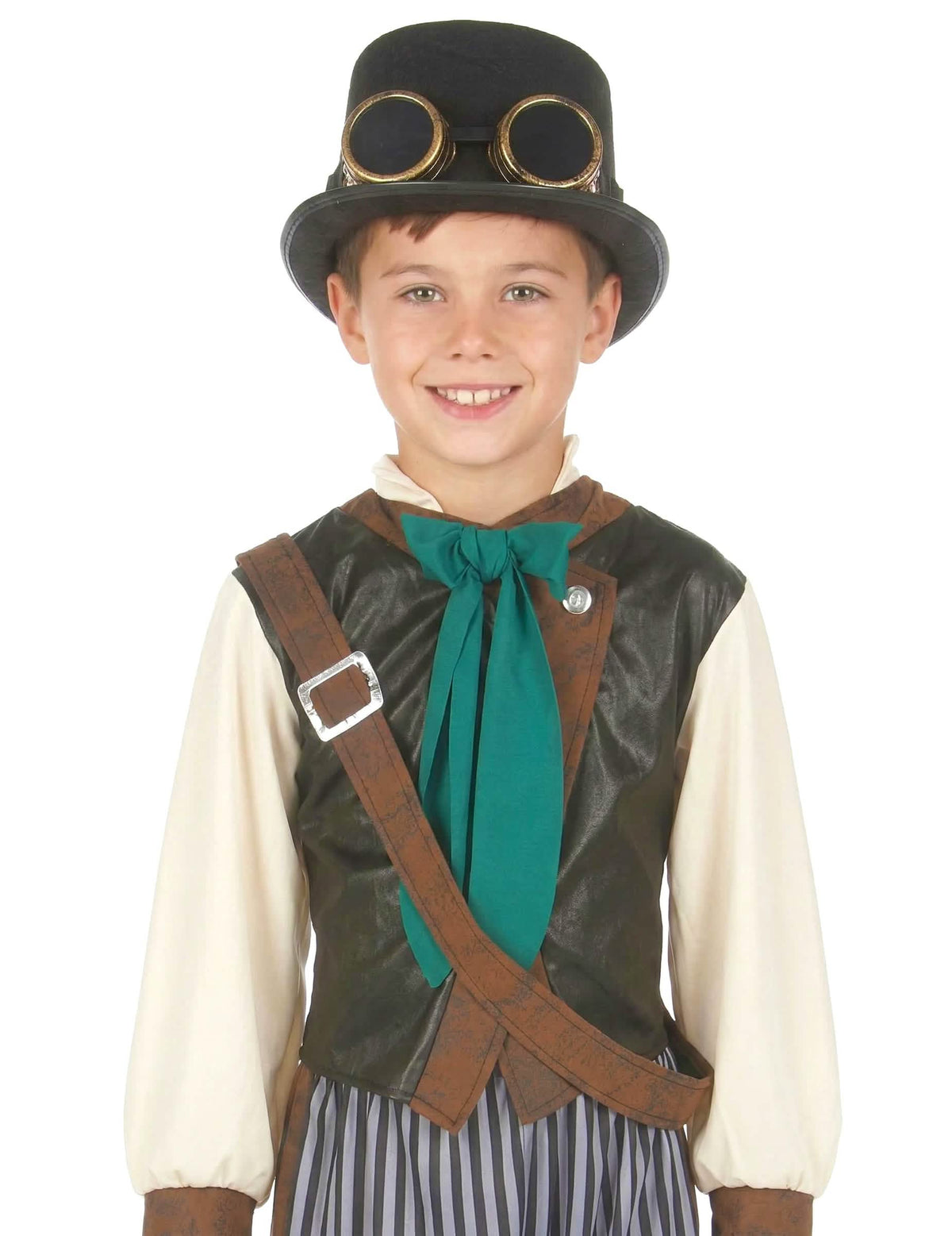 Krupni plan na prsluk i šešir steampunk dandy kostima za dijete