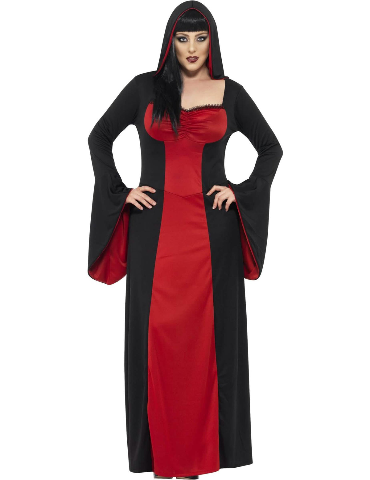Prednji pogled na ženski kostim vampira