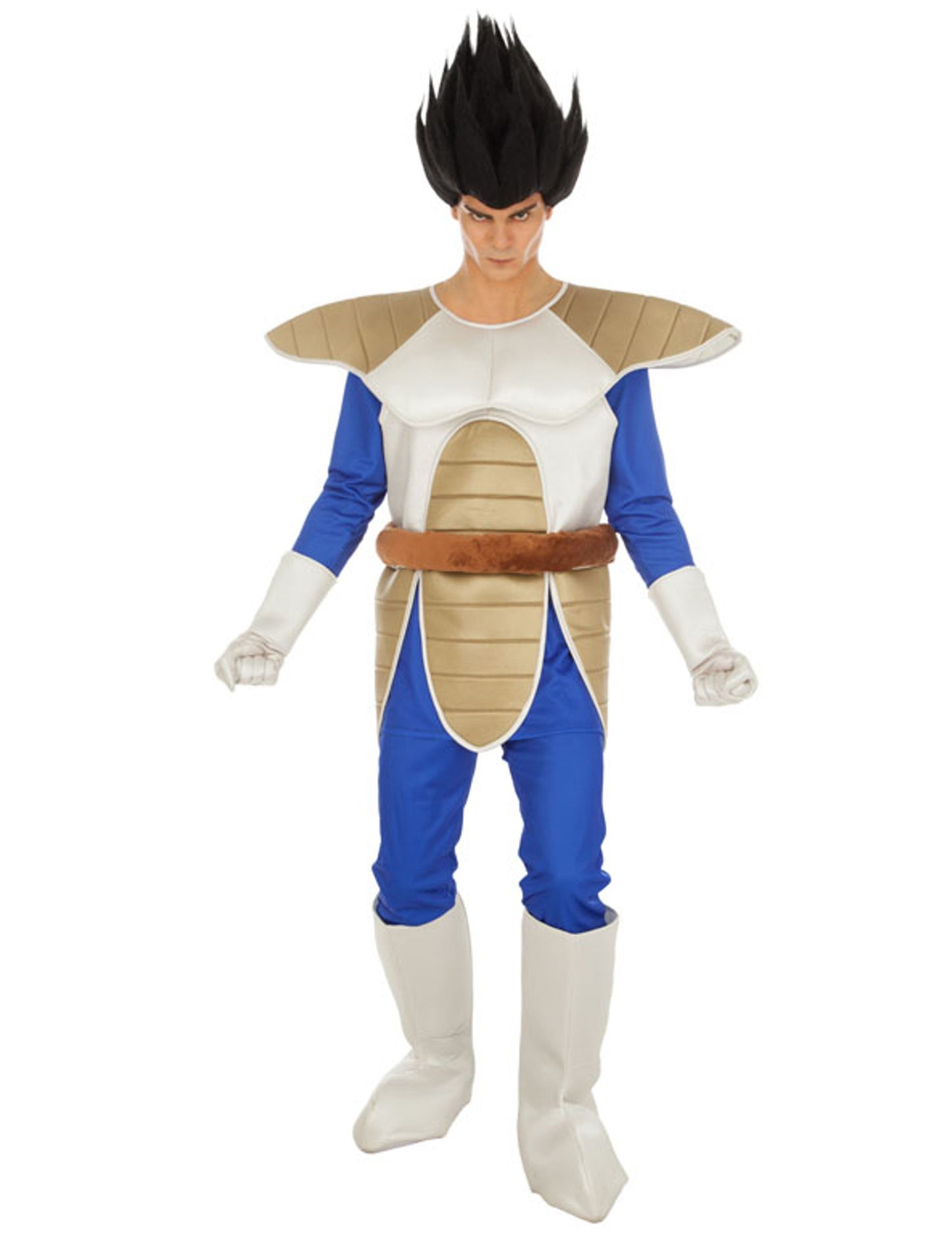 Déguisement Vegeta Dragon Ball™ pour homme bleu et blanc avec armure et perruque noire
