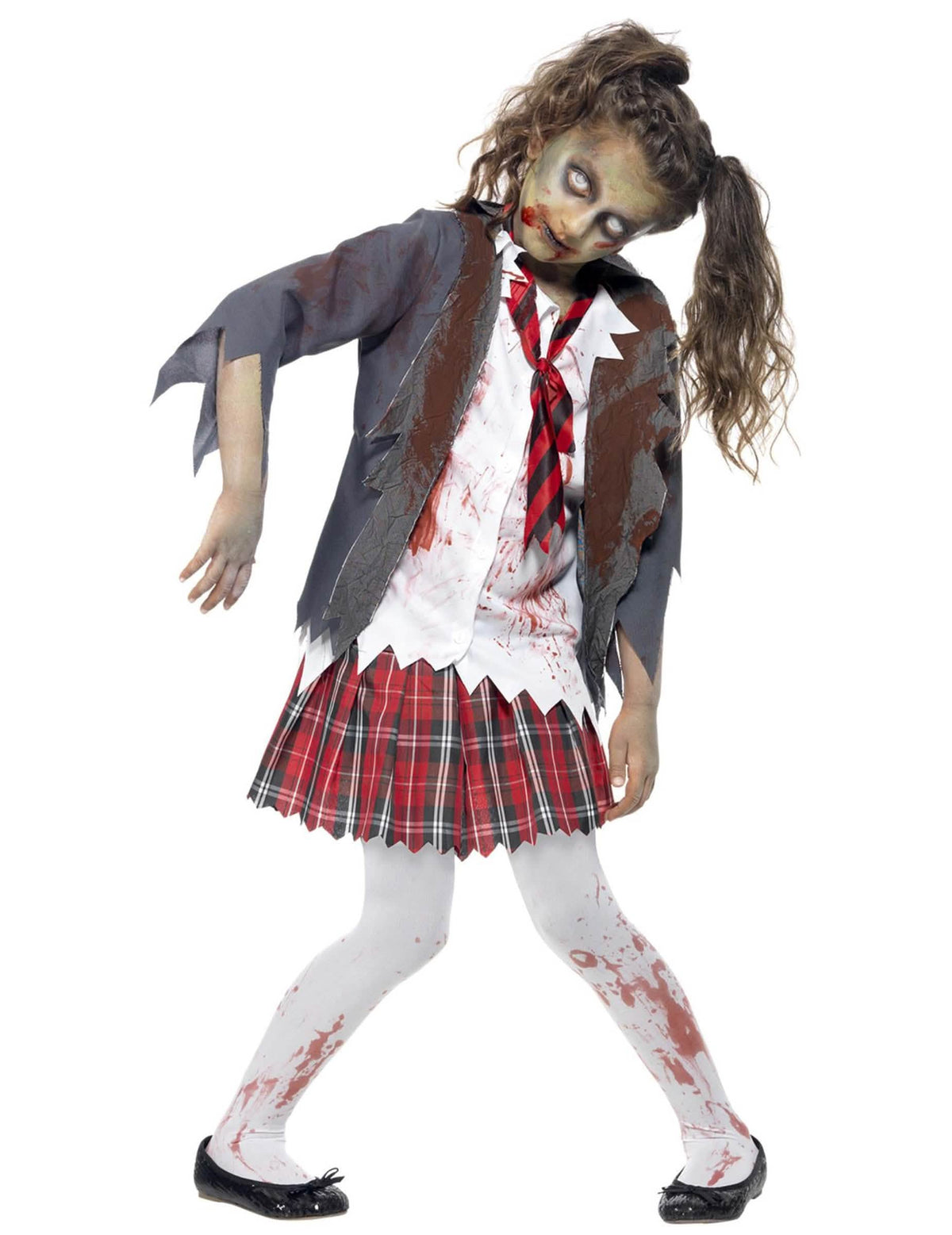 Prednji prikaz kostima zombija školske djevojčice