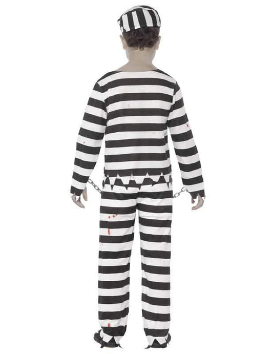Vue de dos du déguisement zombie prisonnier garçon Halloween