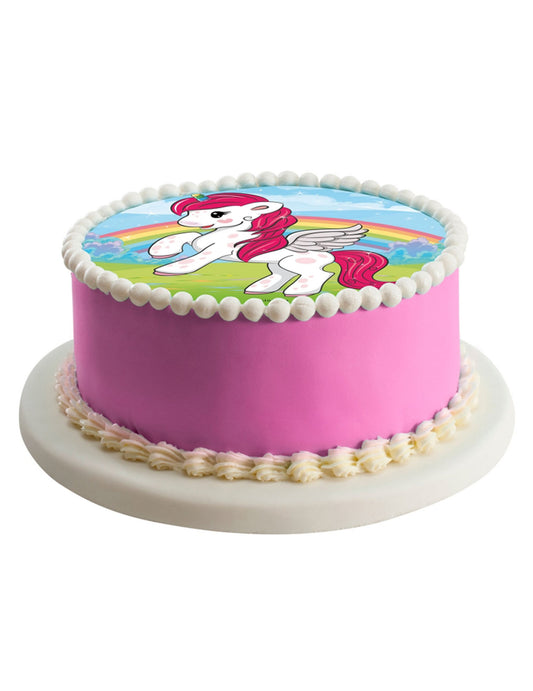 Mise en situation sur un gâteau du disque azyme Licorne