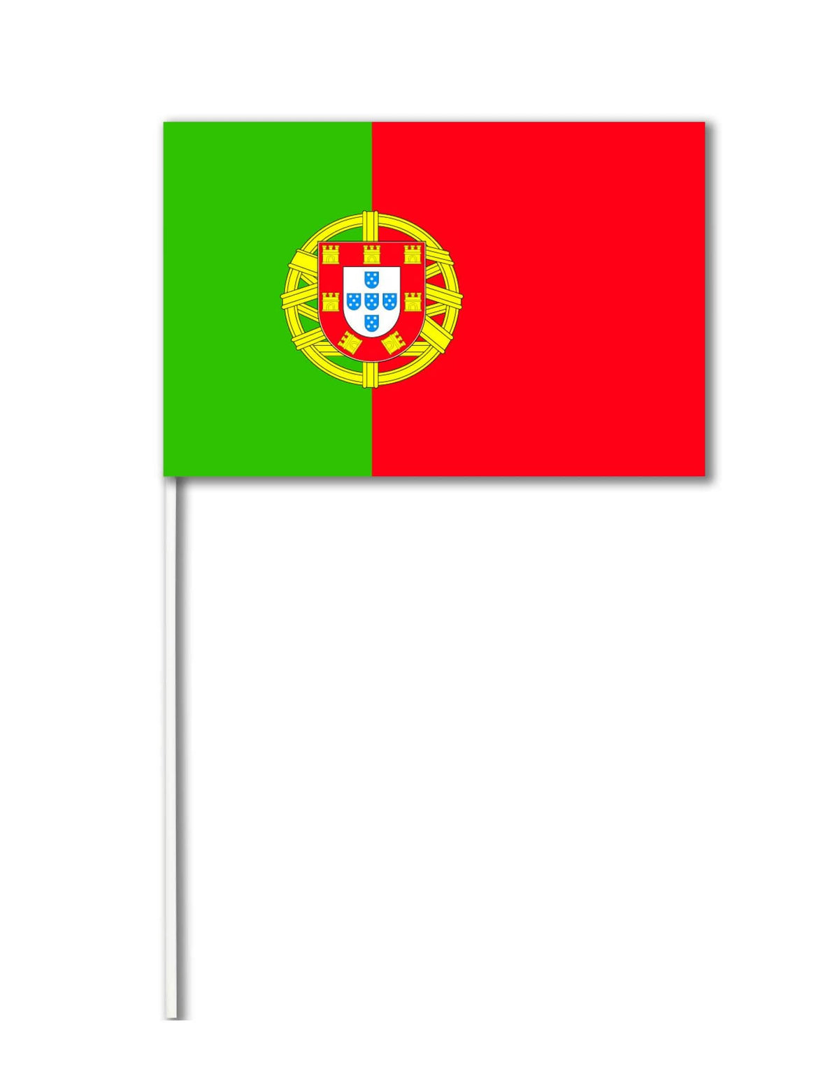 Papirnata zastava portugal za navijač zelena i crvena na štapiću