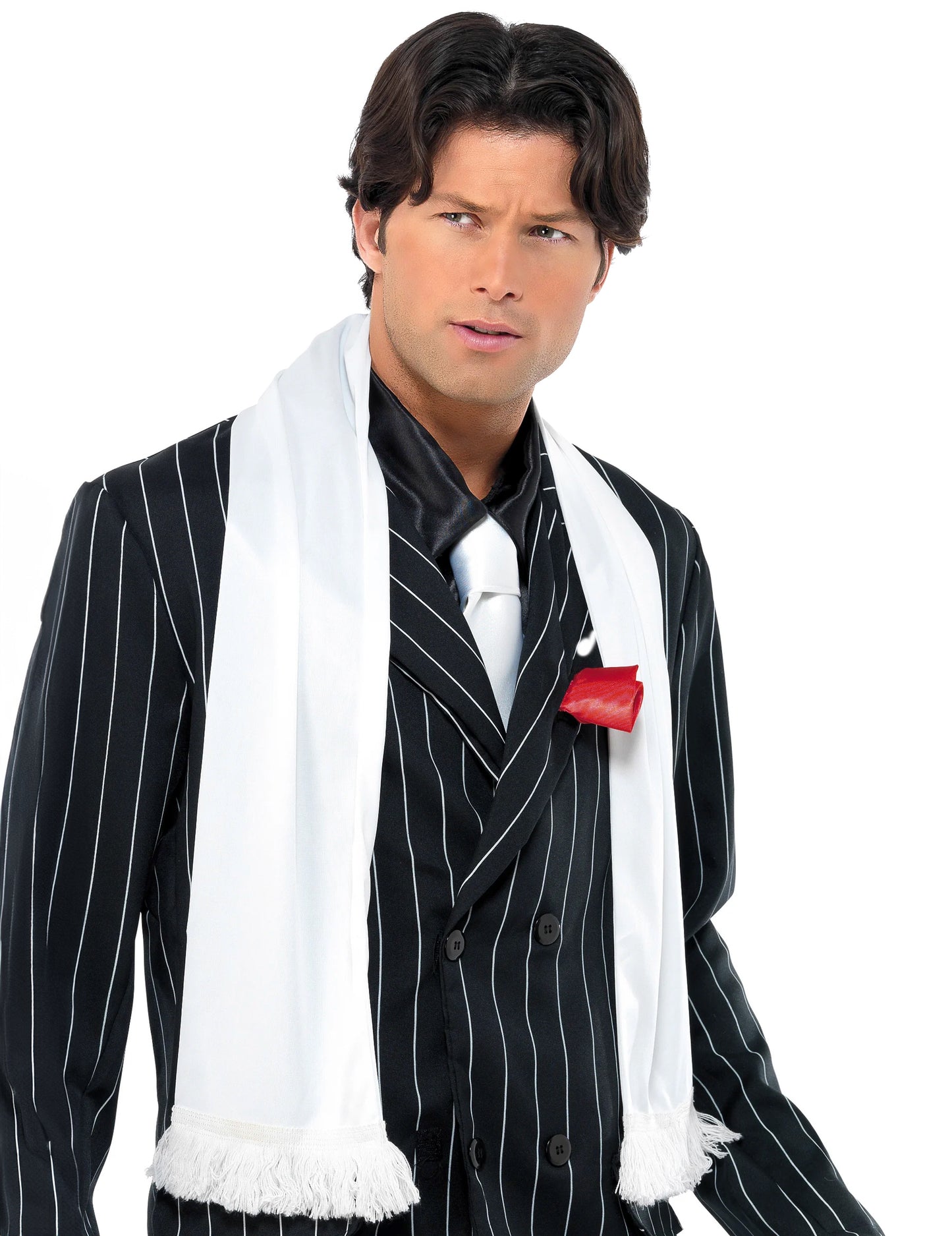 Bijela gangster šal za muškarce s resicama