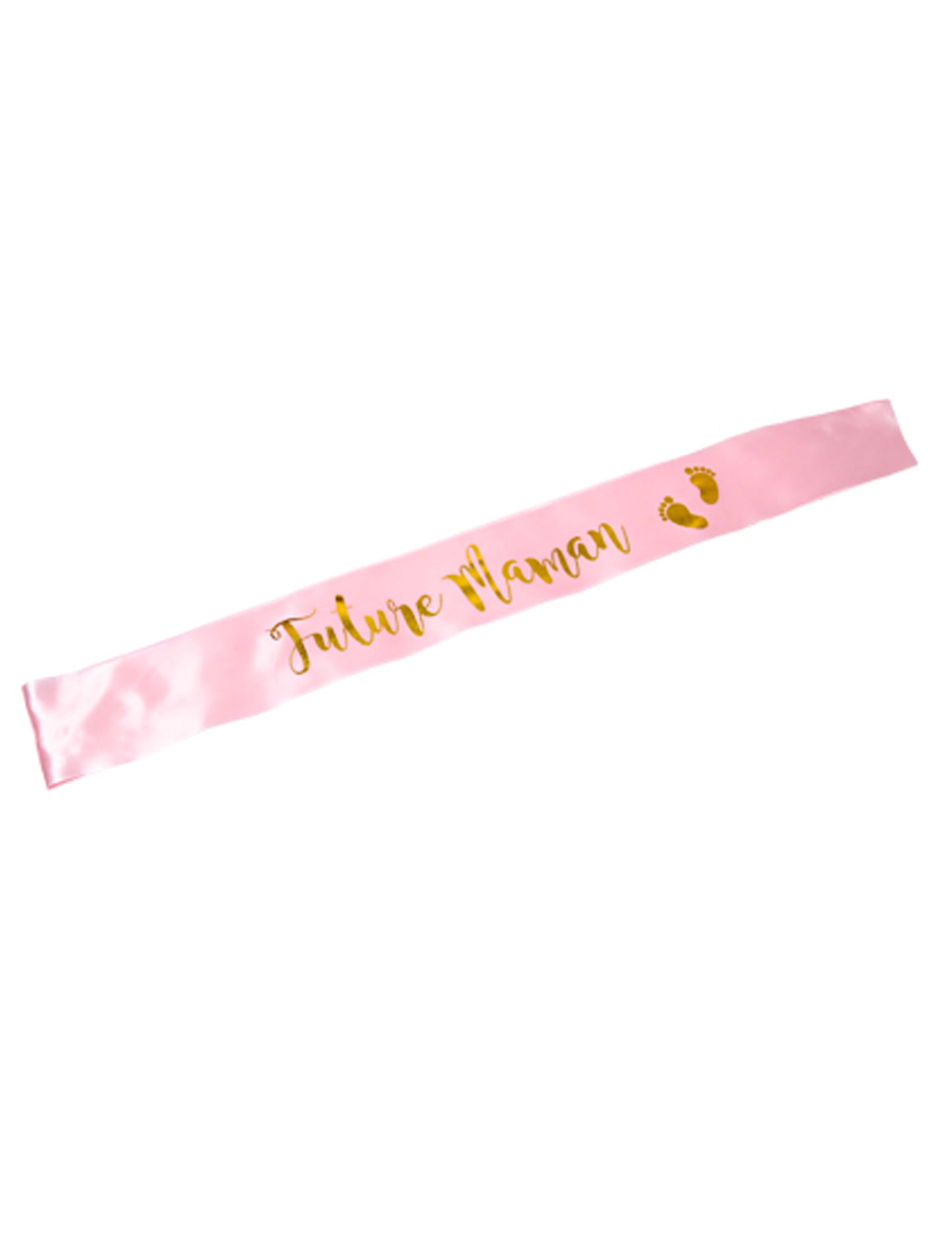 Écharpe en satin future maman rose et dorure pour babyshower