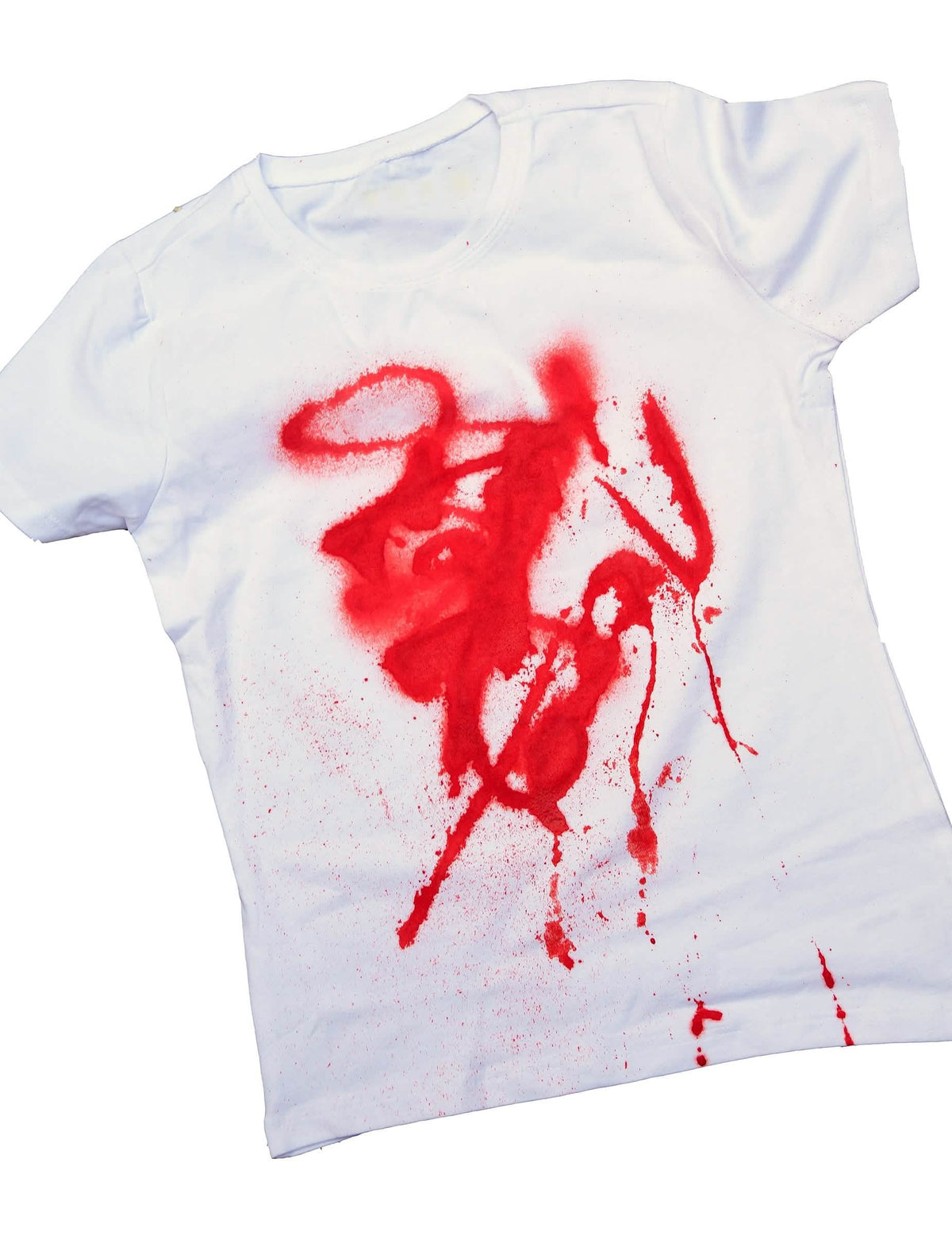 Rendu sur majice bijela du faux sang en spray pour textile pour odrasli crvena