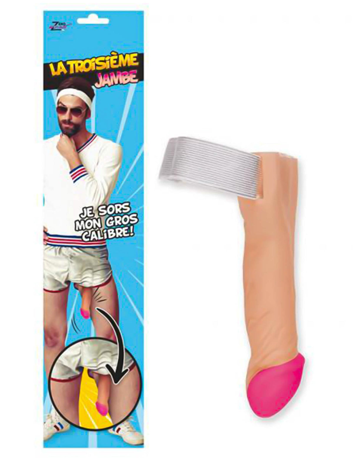 Faux zizi humoristique pour adulte chair et rose avec ceinture élastique