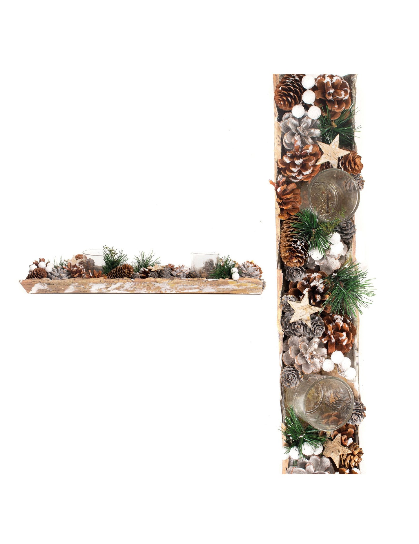 Veliki svijećnjak od borove češere 45 cm Božić