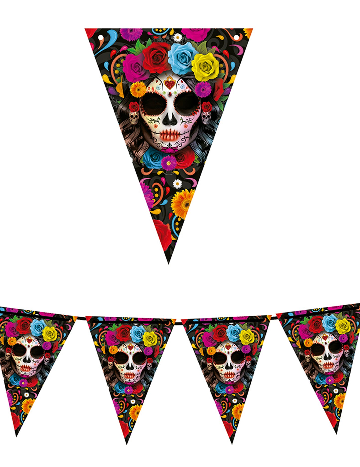 Fanovions Garland Cartina Dia de los Muertos