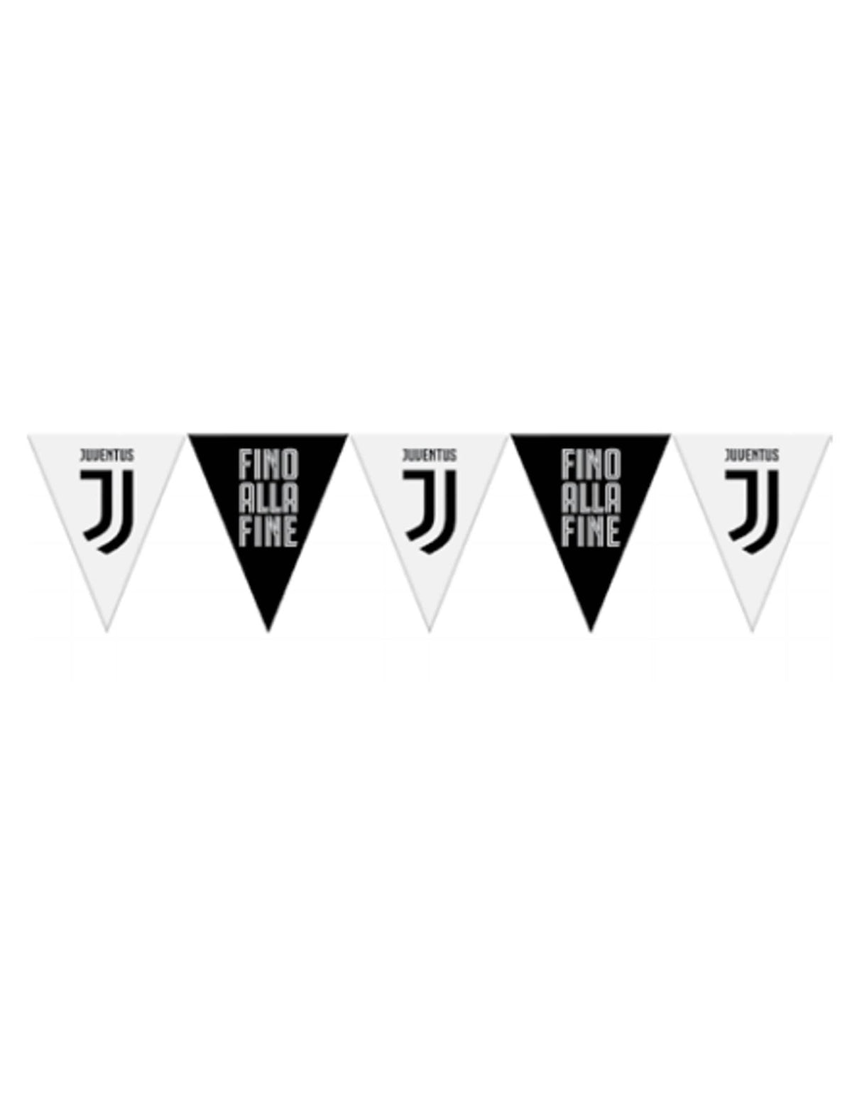 Plastična girlanda s zastavicama juventus za navijača crna i bijela