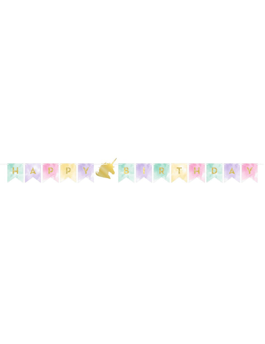 Vue d'ensemble de la guirlande anniversaire licorne