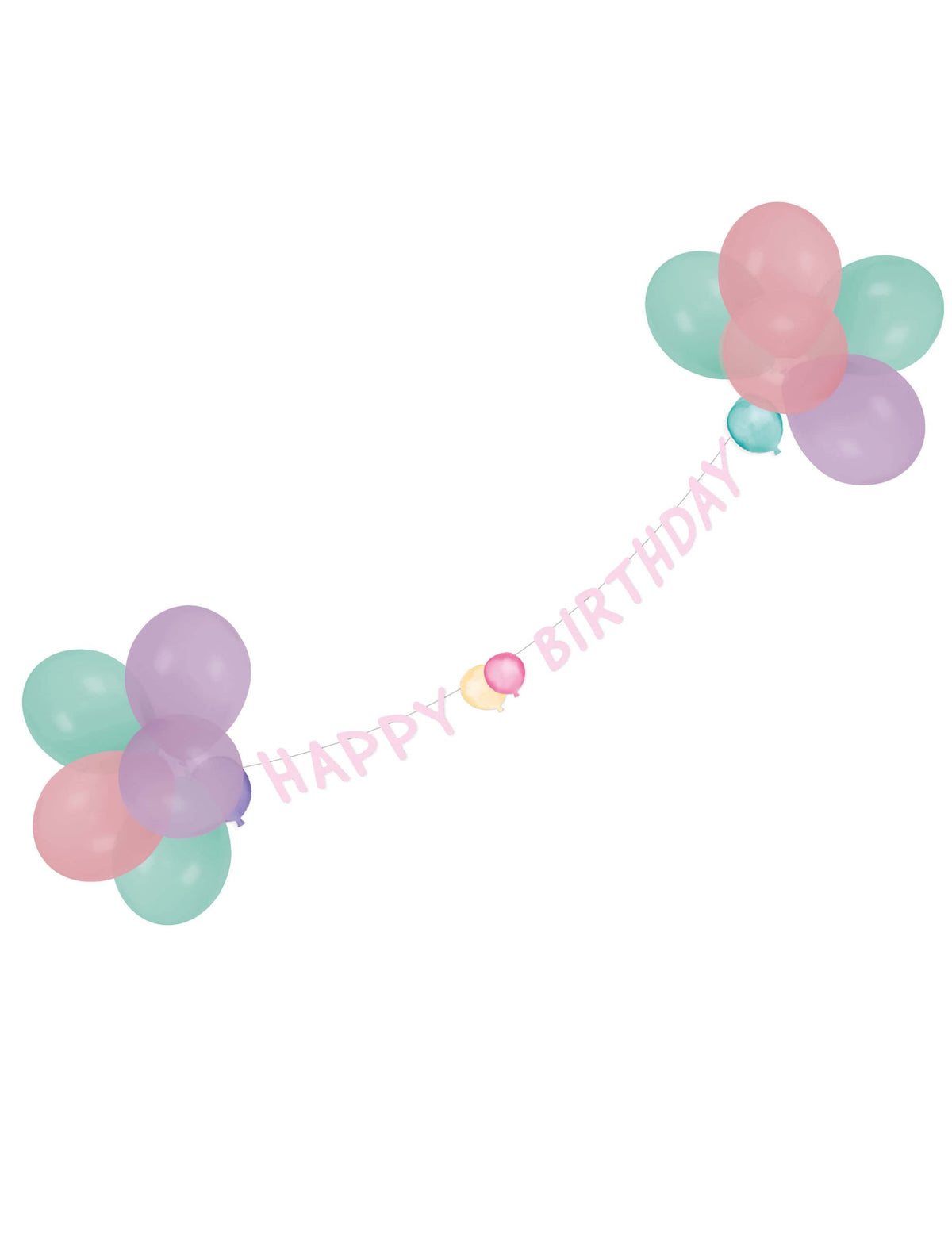 Girlanda s balonima Happy Birthday za pastelnu zabavu
