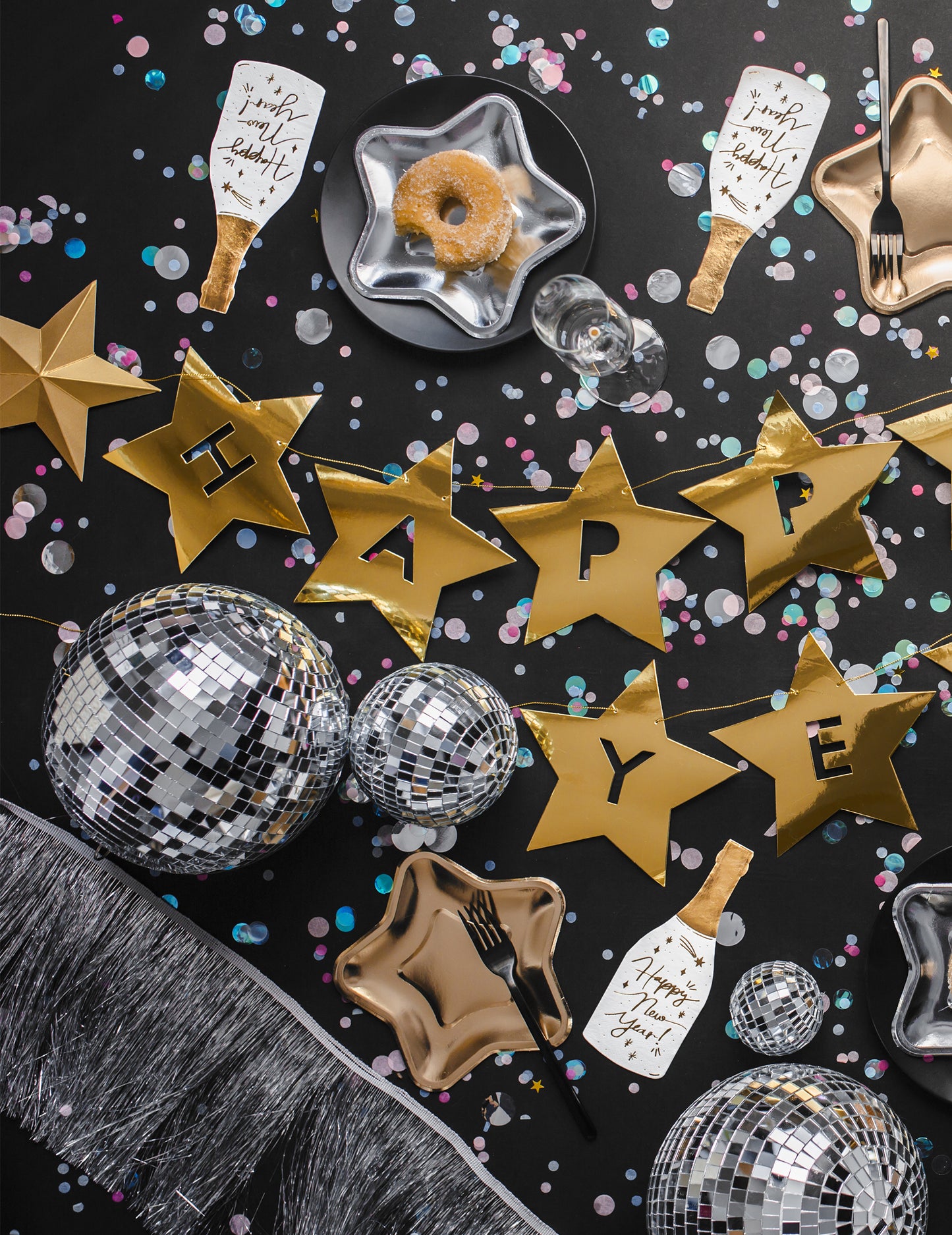 Zlatne zvijezde Garland Happy Nova godina 290 cm