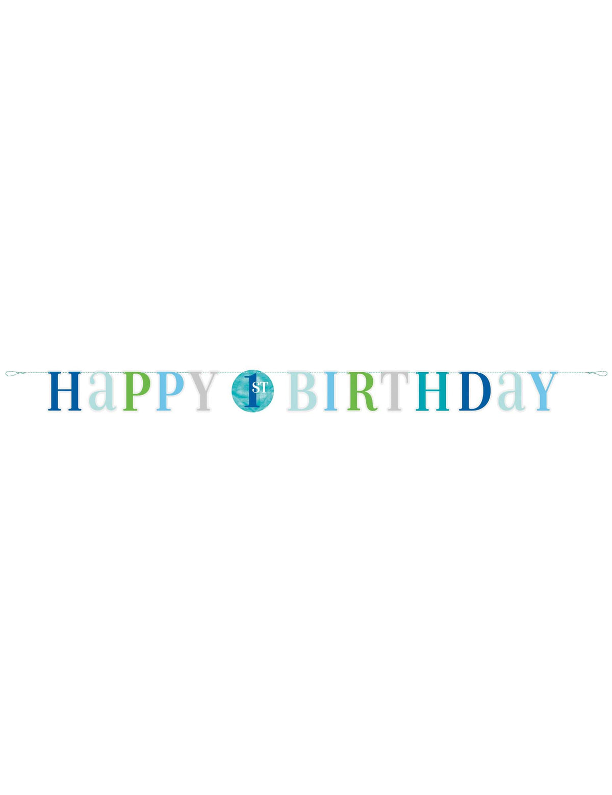 Pregled kartonske girlande happy 1st birthday za dječaka plave boje