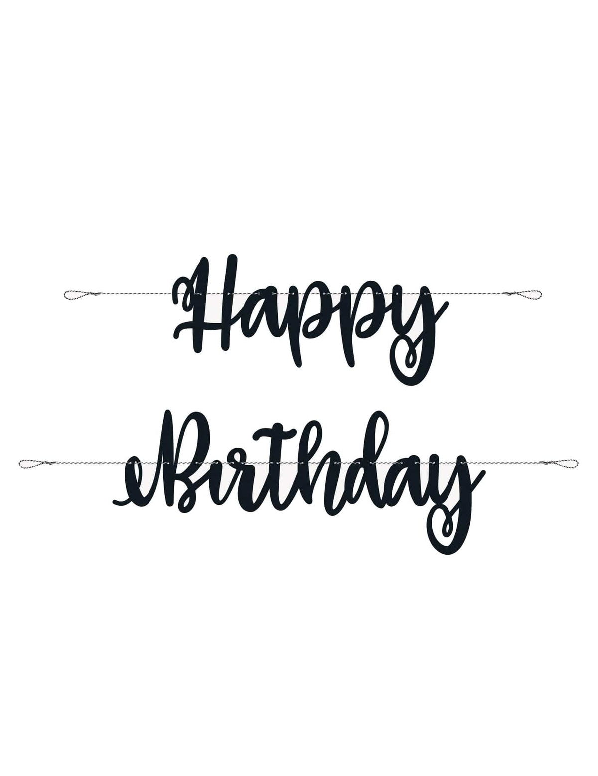 Kartonska girlanda Happy Birthday za crni rođendan