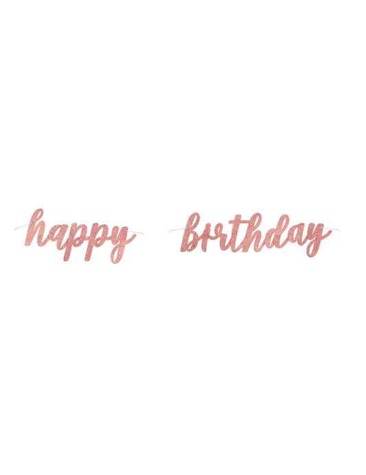 Vue de face de la guirlande en carton happy birthday pour anniversaire