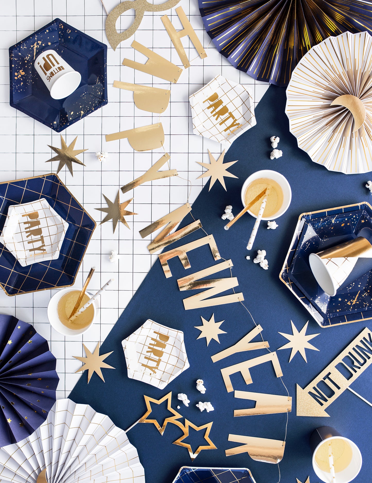 Sretna Nova godina Happy Year Cardboard Gold 10 x 90 cm