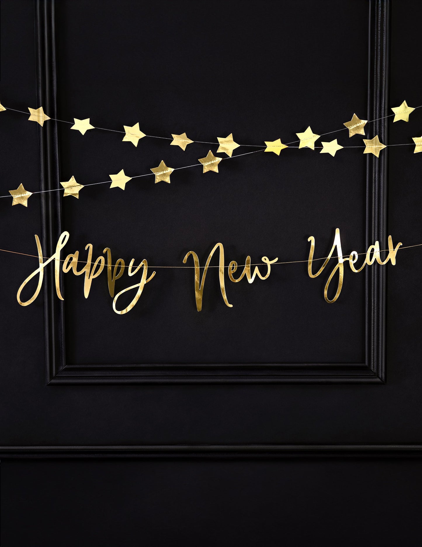 Sretna Nova godina Golden 66 x 18 cm kartonski vijenac