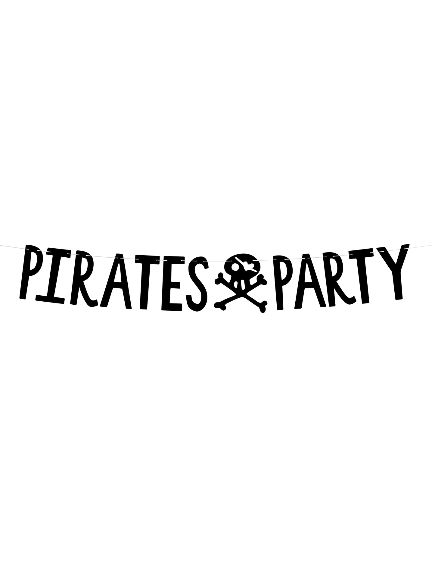 Crna zabavna piratska karton Garland 14 cm x 1 m