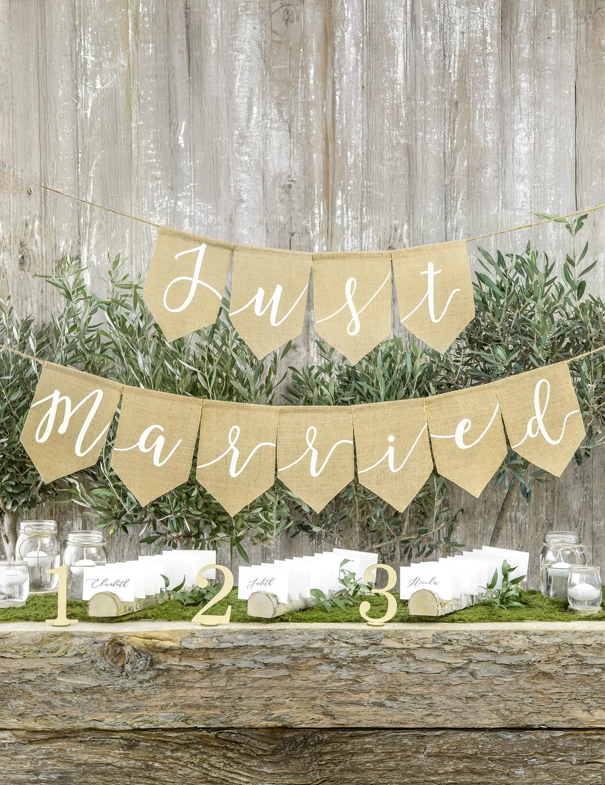 Prikaz girlande Just Married za vjenčanje