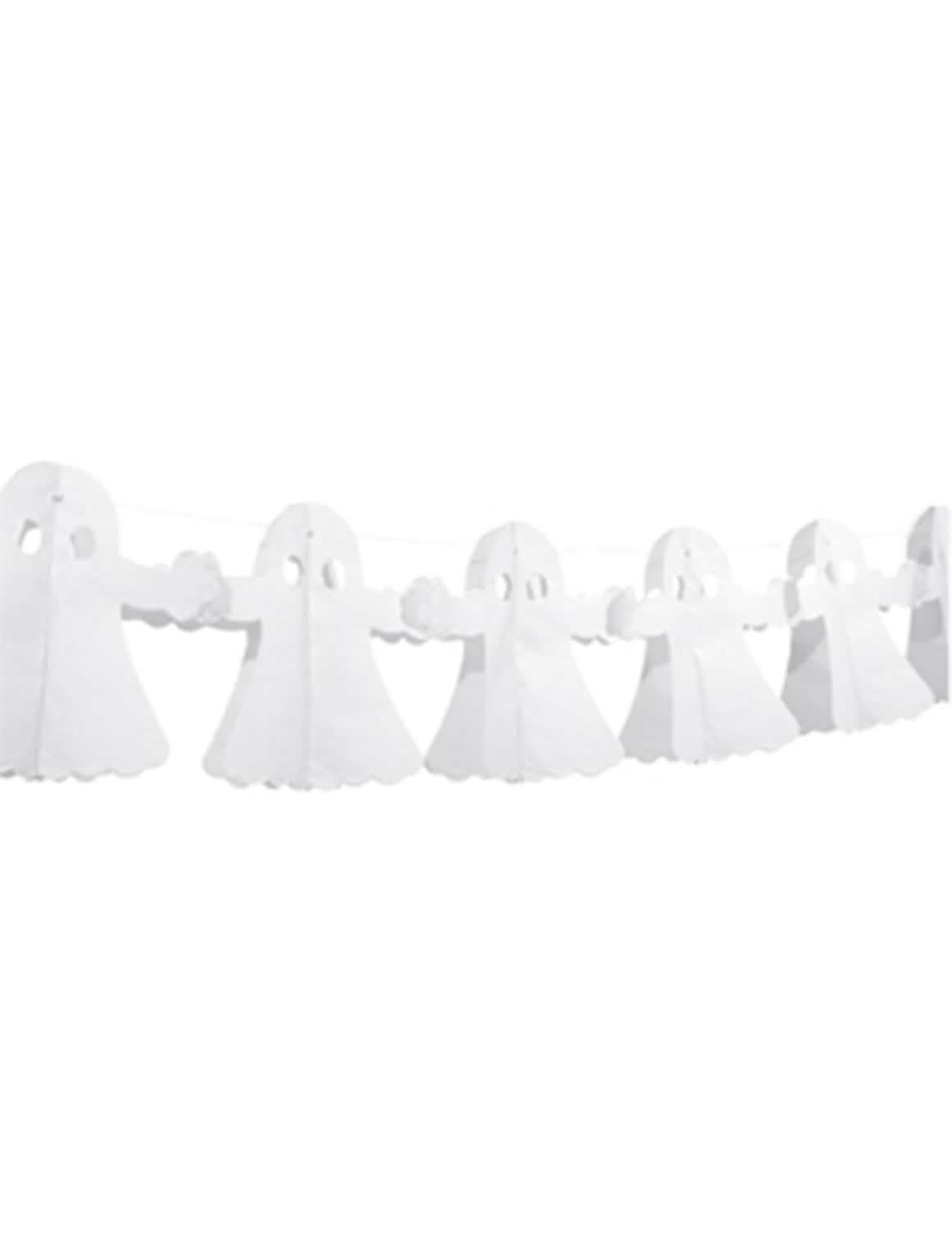 Vjenčić od papira s duhovima za halloween, bijeli