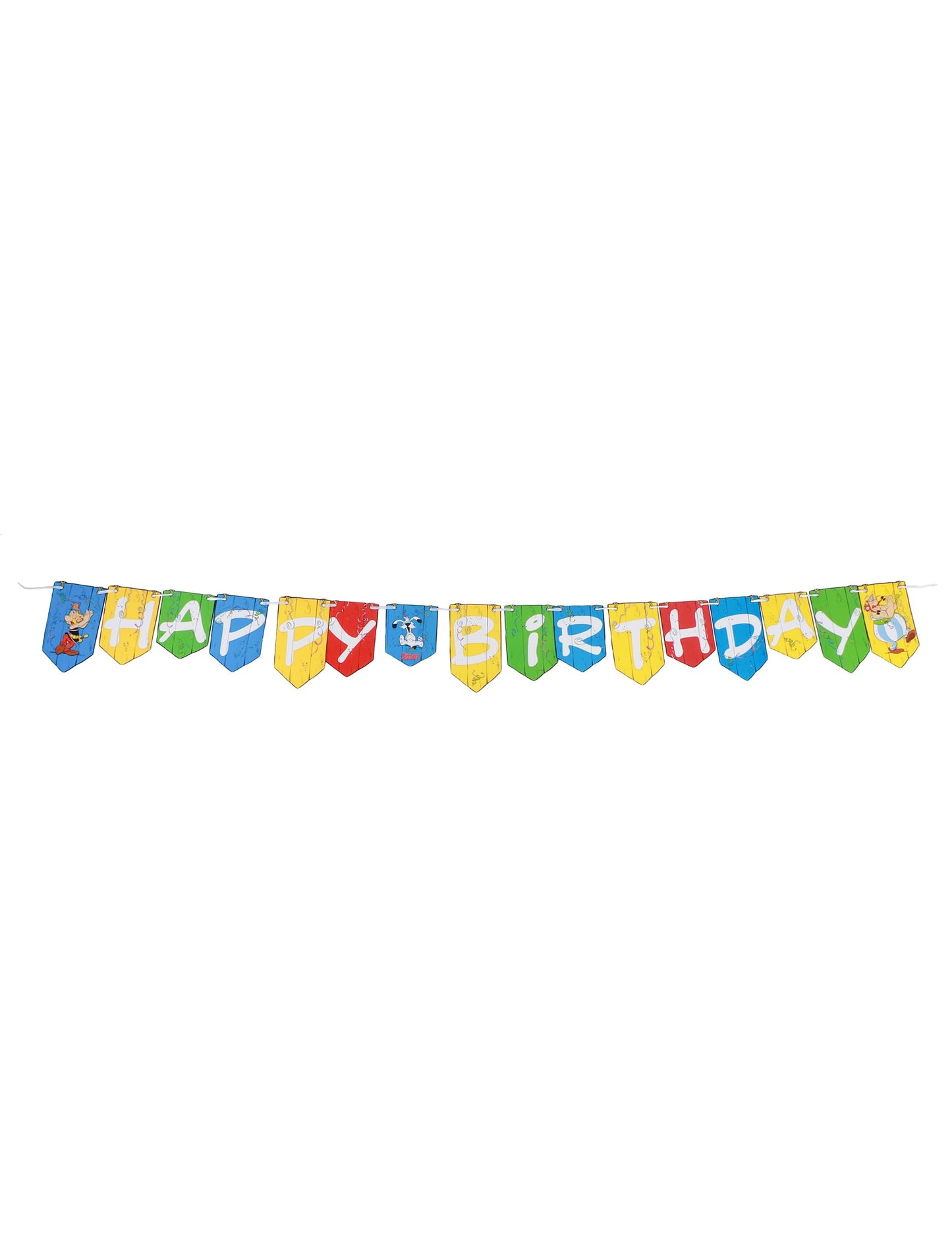 Guirlande Happy Birthday Astérix pour enfant multicolore avec personnages