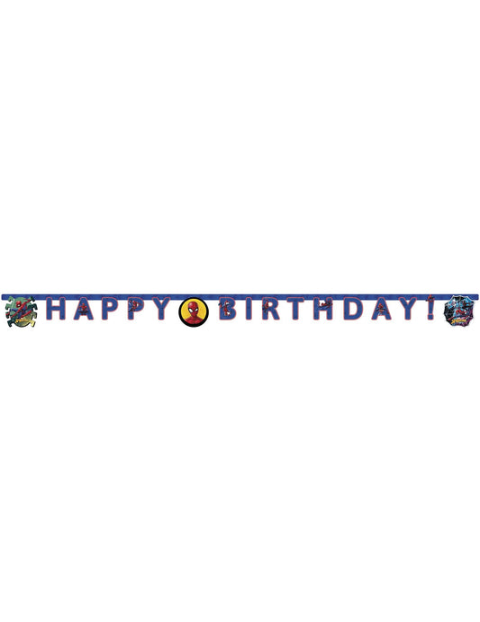 Vue d'ensemble de la guirlande happy birthday Spiderman