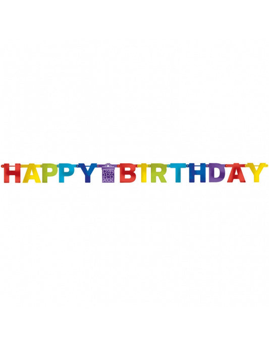 Vue d'ensemble de la guirlande Happy Birthday