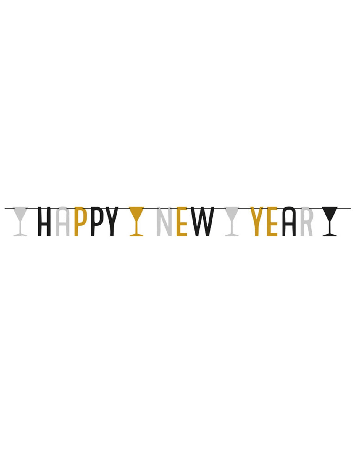 Pregled girlande Happy New Year za ukrašavanje zabave