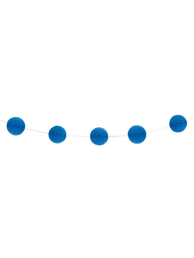 Girlanda s tamnoplavim papirnatim saćastim kuglicama 2,13 m